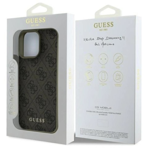 Etui na telefon Guess GUHCP16LGF4GBR Apple iPhone 16 Pro brązowe