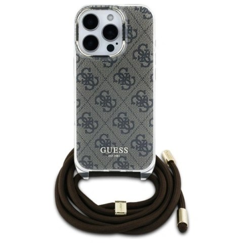 Etui na telefon Guess GUHCP16LHC4SEW iPhone 16 Pro brązowe 4G Print