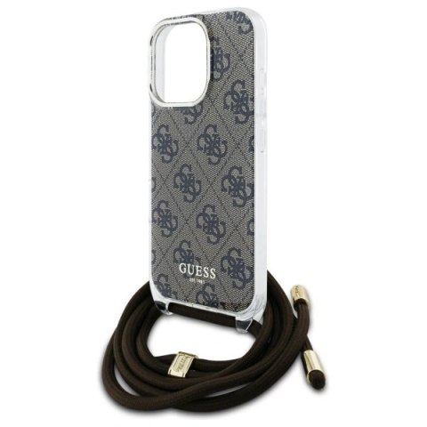 Etui na telefon Guess GUHCP16LHC4SEW iPhone 16 Pro brązowe 4G Print