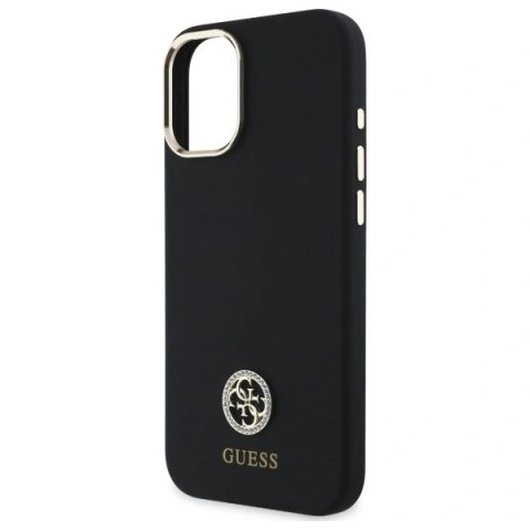 Etui na telefon Guess GUHCP16SM4DGPK iPhone 16 silikonowe czarne