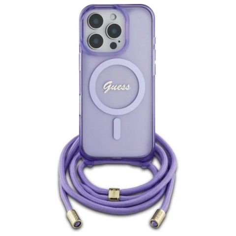 Etui na telefon Guess GUHMP16LHCTSGNSU Apple iPhone 16 Pro MagSafe fioletowy