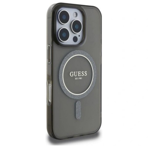 Etui na telefon Guess GUHMP16LHFGEREK iPhone 16 Pro MagSafe czarny