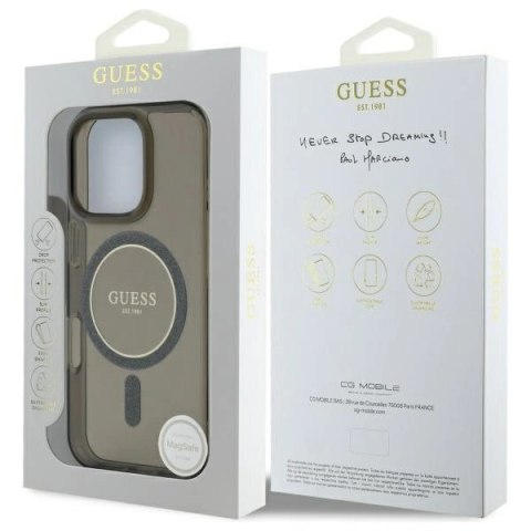 Etui na telefon Guess GUHMP16LHFGEREK iPhone 16 Pro MagSafe czarny