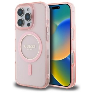 Etui na telefon Guess GUHMP16LHFGEREP iPhone 16 Pro MagSafe różowy