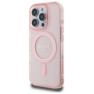 Etui na telefon Guess GUHMP16LHFGEREP iPhone 16 Pro MagSafe różowy