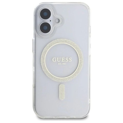 Etui na telefon Guess GUHMP16MHFGERET iPhone 16 Plus MagSafe Glitter