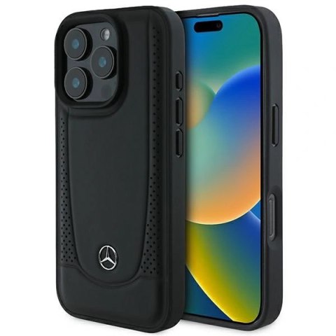 Etui na telefon Mercedes MEHCP16XARMBK iPhone 16 Pro Max skórzane czarne