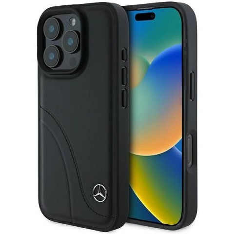 Etui na telefon Mercedes MEHCP16L23RBCSK iPhone 16 Pro skórzane czarne