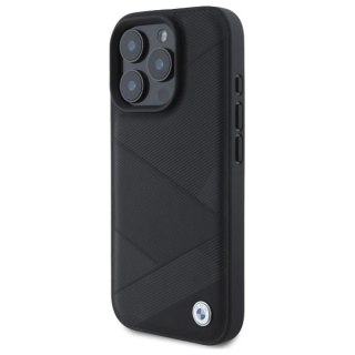 Etui na telefon BMW BMHCP16X23RCGPK iPhone 16 Pro Max czarne skórzane