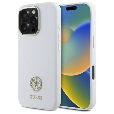 Etui na telefon Guess GUHCP16LM4DGPH iPhone 16 Pro silikonowe biały