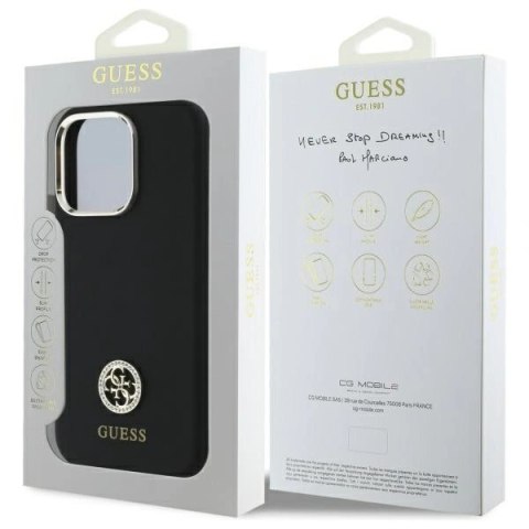 Etui na telefon Guess GUHCP16LM4DGPK iPhone 16 Pro silikonowe czarne