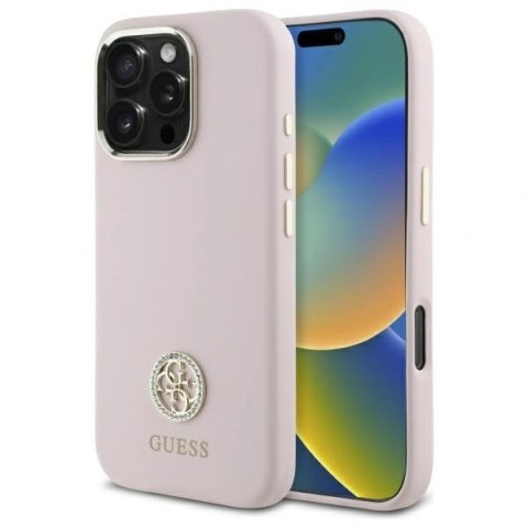 Etui na telefon Guess GUHCP16LM4DGPP iPhone 16 Pro różowe silikonowe