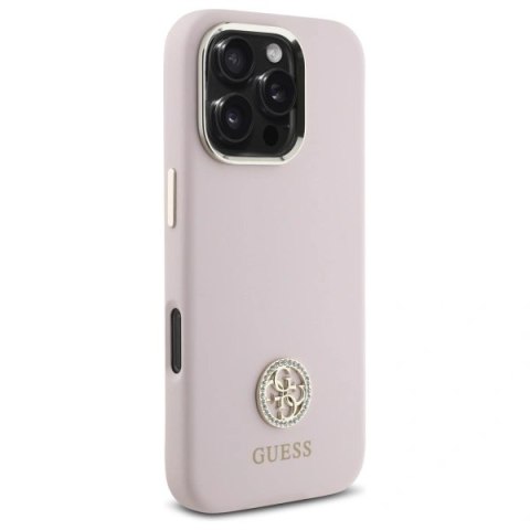 Etui na telefon Guess GUHCP16LM4DGPP iPhone 16 Pro różowe silikonowe