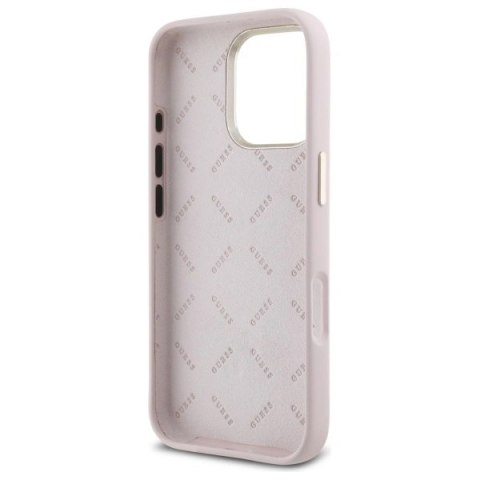 Etui na telefon Guess GUHCP16LM4DGPP iPhone 16 Pro różowe silikonowe