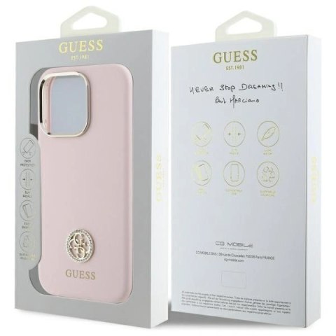 Etui na telefon Guess GUHCP16LM4DGPP iPhone 16 Pro różowe silikonowe