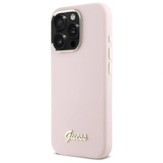 Etui na telefon Guess GUHCP16LSMBSLP iPhone 16 Pro różowe silikonowe