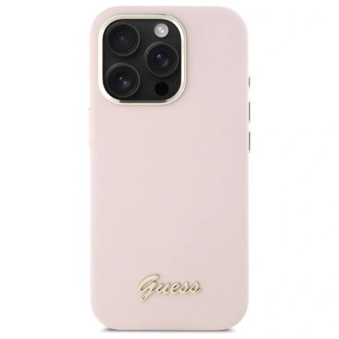 Etui na telefon Guess GUHCP16LSMBSLP iPhone 16 Pro różowe silikonowe