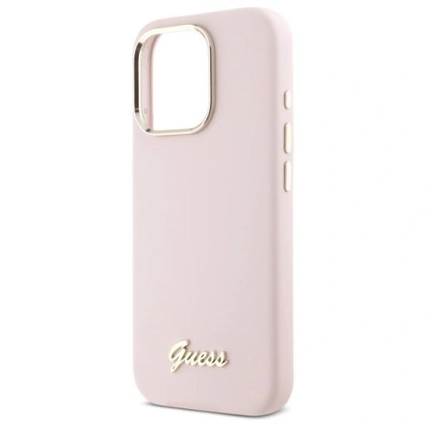 Etui na telefon Guess GUHCP16LSMBSLP iPhone 16 Pro różowe silikonowe