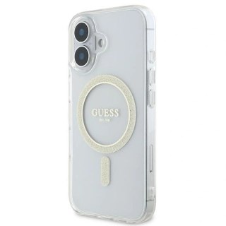 Etui na telefon Guess GUHMP16SHFGERET iPhone 16 MagSafe Glitter Transparent