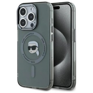 Etui Karl Lagerfeld KLHMP15XHLSKIK Apple iPhone 15 Pro Max hardcase IML Metal Karl Head MagSafe czarny/black