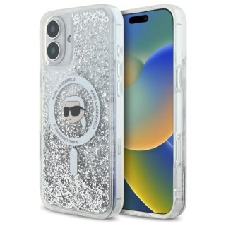 Etui Karl Lagerfeld KLHMP16MLGKISGH Apple iPhone 16 Plus hardcase Liquid Glitter Karl Head Magsafe transparent