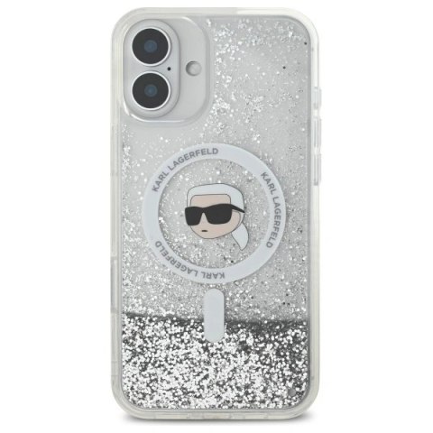 Etui Karl Lagerfeld KLHMP16MLGKISGH Apple iPhone 16 Plus hardcase Liquid Glitter Karl Head Magsafe transparent