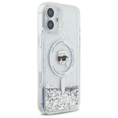 Etui Karl Lagerfeld KLHMP16MLGKISGH Apple iPhone 16 Plus hardcase Liquid Glitter Karl Head Magsafe transparent