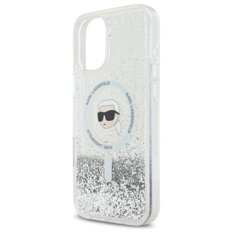 Etui Karl Lagerfeld KLHMP16MLGKISGH Apple iPhone 16 Plus hardcase Liquid Glitter Karl Head Magsafe transparent