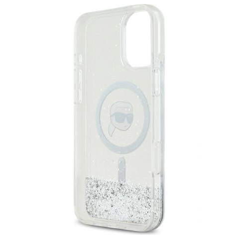 Etui Karl Lagerfeld KLHMP16MLGKISGH Apple iPhone 16 Plus hardcase Liquid Glitter Karl Head Magsafe transparent