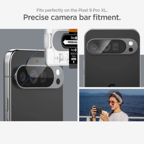 Szkło hartowane na aparat Spigen Optik.tr ez Fit Camera Protector Google Pixel 9 Pro XL Crystal Clear [2 PACK]