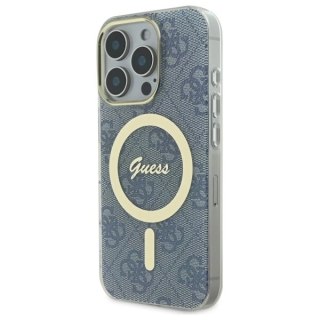 Etui na telefon Guess GUHMP16LH4STB do iPhone 16 Pro MagSafe niebieskie