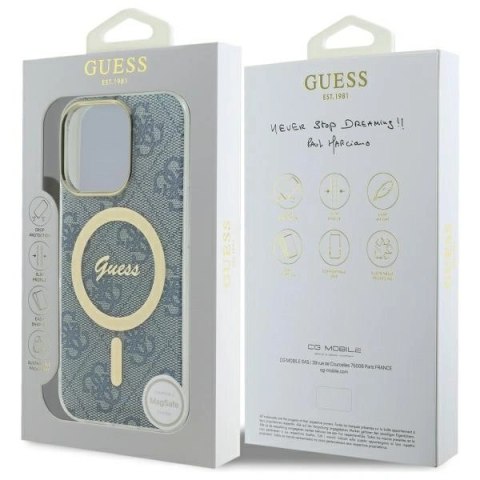 Etui na telefon Guess GUHMP16LH4STB do iPhone 16 Pro MagSafe niebieskie