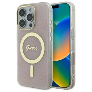 Etui na telefon Guess GUHMP16LH4STP iPhone 16 Pro MagSafe różowe