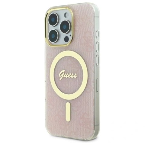 Etui na telefon Guess GUHMP16LH4STP iPhone 16 Pro MagSafe różowe