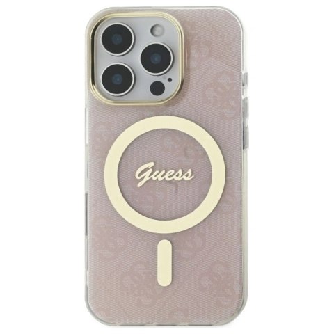 Etui na telefon Guess GUHMP16LH4STP iPhone 16 Pro MagSafe różowe