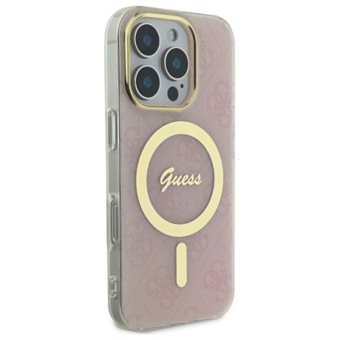 Etui na telefon Guess GUHMP16LH4STP iPhone 16 Pro MagSafe różowe