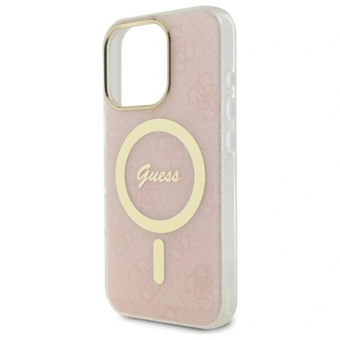 Etui na telefon Guess GUHMP16LH4STP iPhone 16 Pro MagSafe różowe