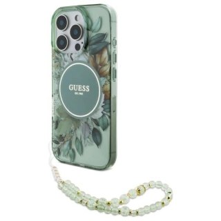 Etui na telefon Guess GUHMP16LHFWBRCESN iPhone 16 Pro z MagSafe zielone