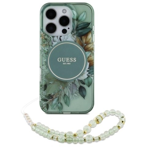 Etui na telefon Guess GUHMP16LHFWBRCESN iPhone 16 Pro z MagSafe zielone