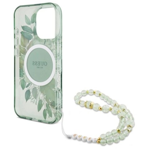 Etui na telefon Guess GUHMP16LHFWBRCESN iPhone 16 Pro z MagSafe zielone