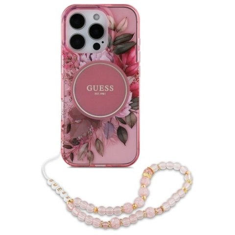 Etui na telefon Guess GUHMP16LHFWBRCESP iPhone 16 Pro MagSafe różowe