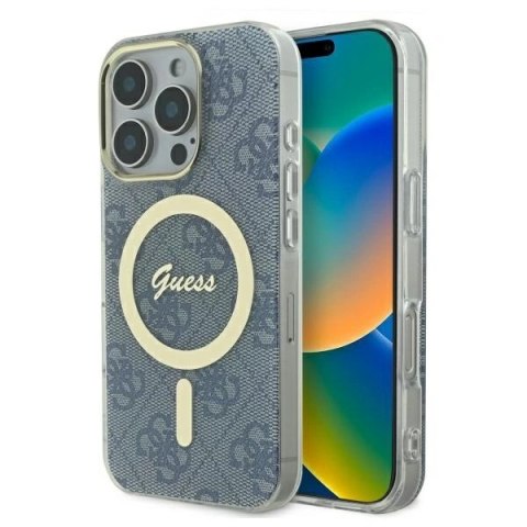 Etui na telefon Guess GUHMP16XH4STB iPhone 16 Pro Max MagSafe niebieskie