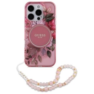 Etui na telefon Guess GUHMP16XHFWBRCESP iPhone 16 Pro Max różowy MagSafe