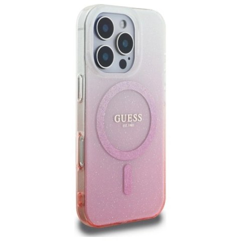 Etui na telefon Guess GUHMP16LHGRCELP iPhone 16 Pro MagSafe różowy