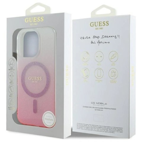 Etui na telefon Guess GUHMP16LHGRCELP iPhone 16 Pro MagSafe różowy