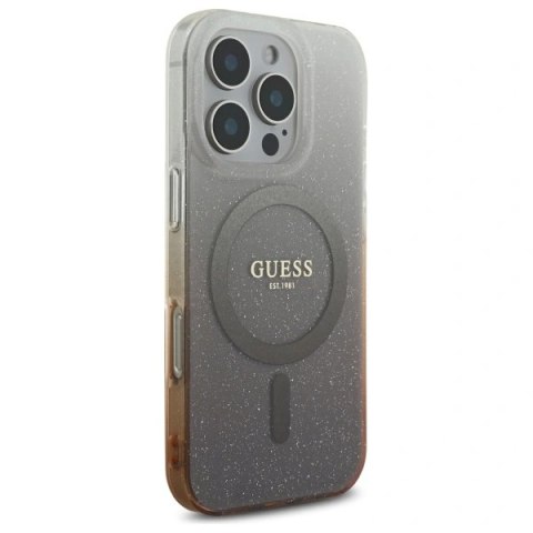 Etui na telefon Guess GUHMP16LHGRCELW iPhone 16 Pro MagSafe brązowe