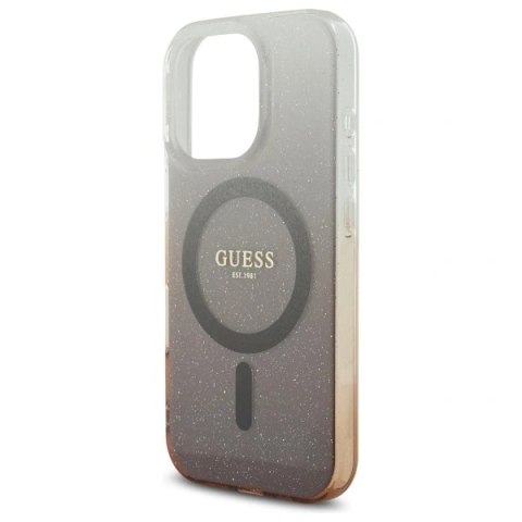 Etui na telefon Guess GUHMP16LHGRCELW iPhone 16 Pro MagSafe brązowe