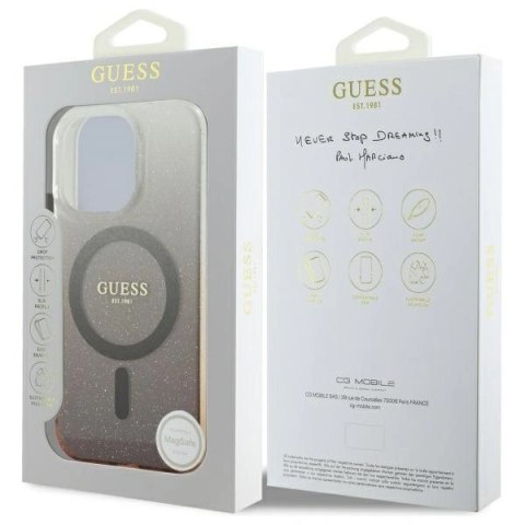 Etui na telefon Guess GUHMP16LHGRCELW iPhone 16 Pro MagSafe brązowe