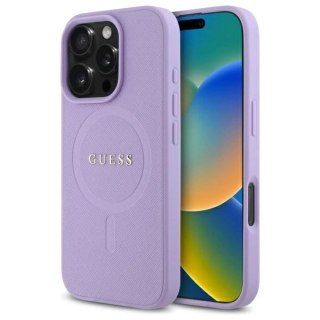 Etui na telefon Guess GUHMP16LPSAHMCU iPhone 16 Pro MagSafe fioletowe