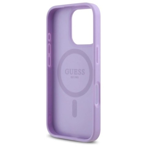 Etui na telefon Guess GUHMP16LPSAHMCU iPhone 16 Pro MagSafe fioletowe